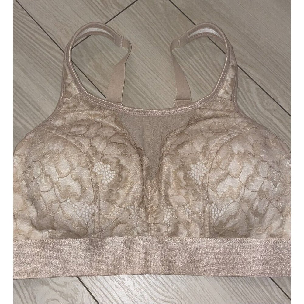 Breezies A382551 Lace Overlay Bralette Lined Wire Free Womens S Small Beige - Picture 3 of 7